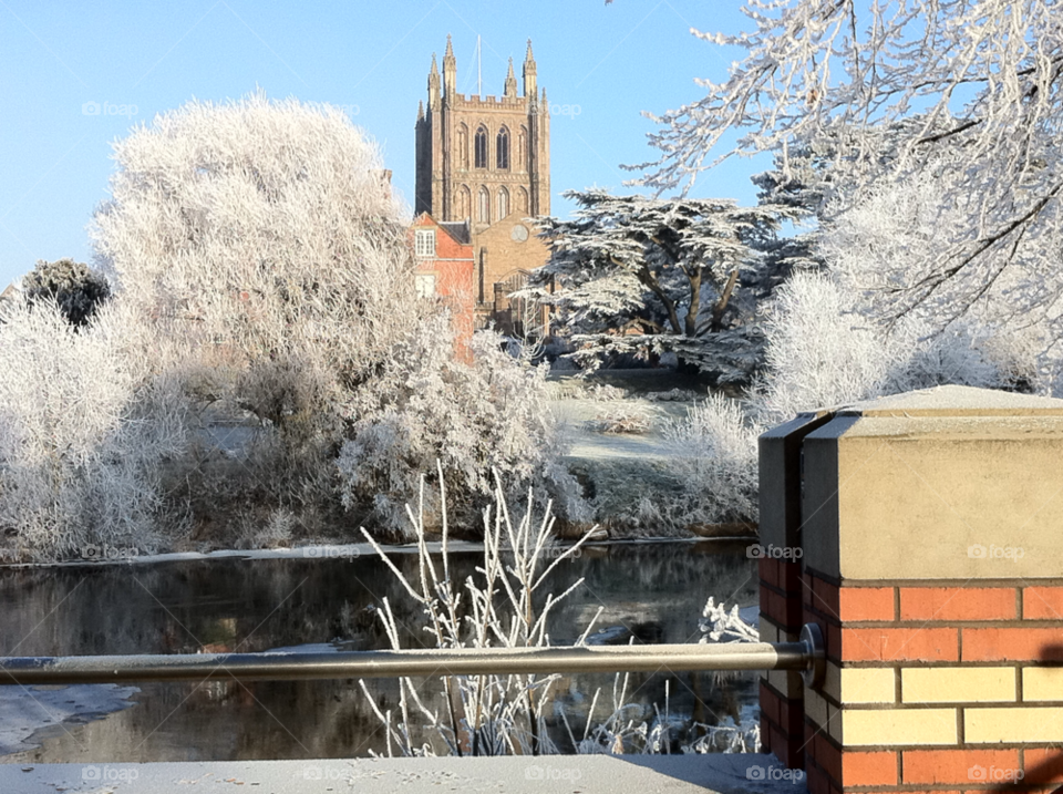 hereford winter snow cathedral nature outdoors stunning by groovefunk69