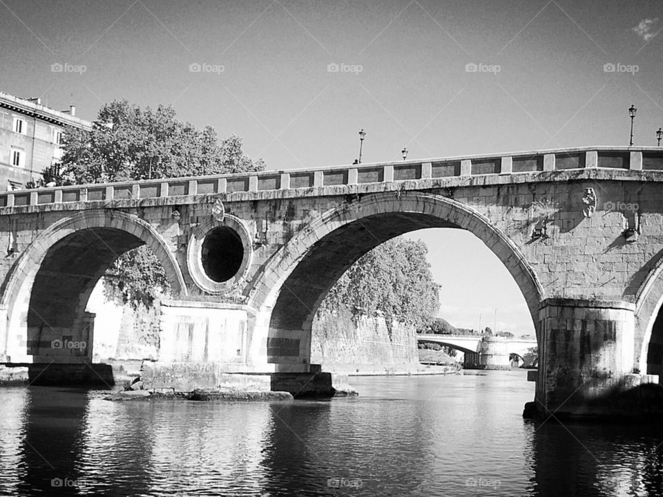 Bridges over Tiber River in Rome Italy