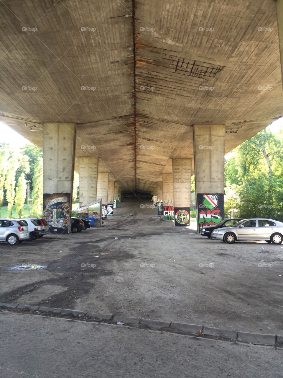 Graffity on bridge supports