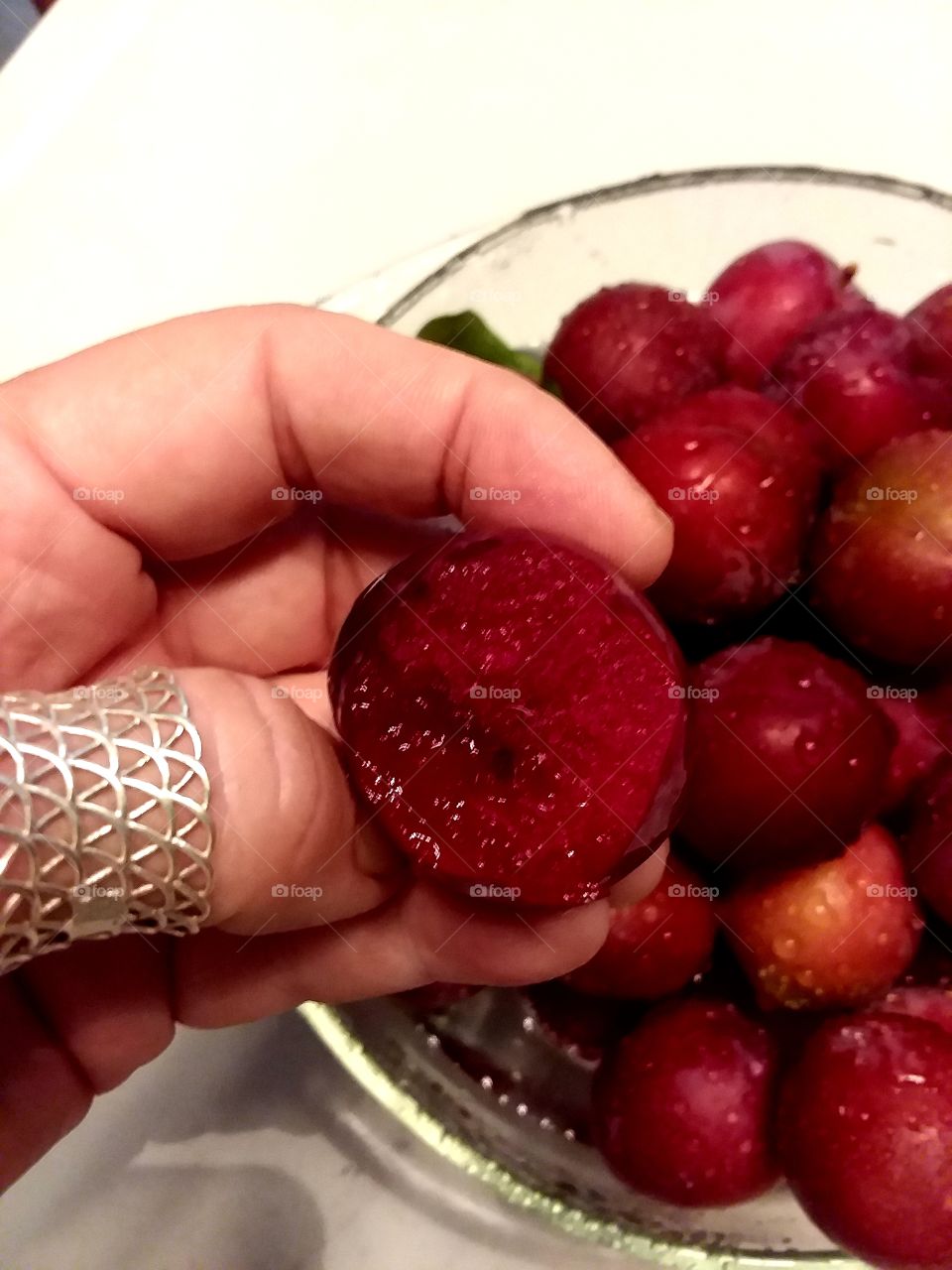 the squirrels missed out the plums are juicy tender and sweet