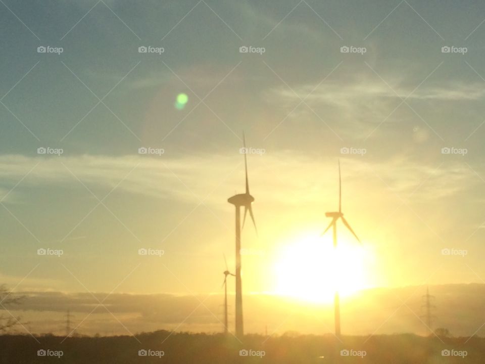 Sky clouds with the sun