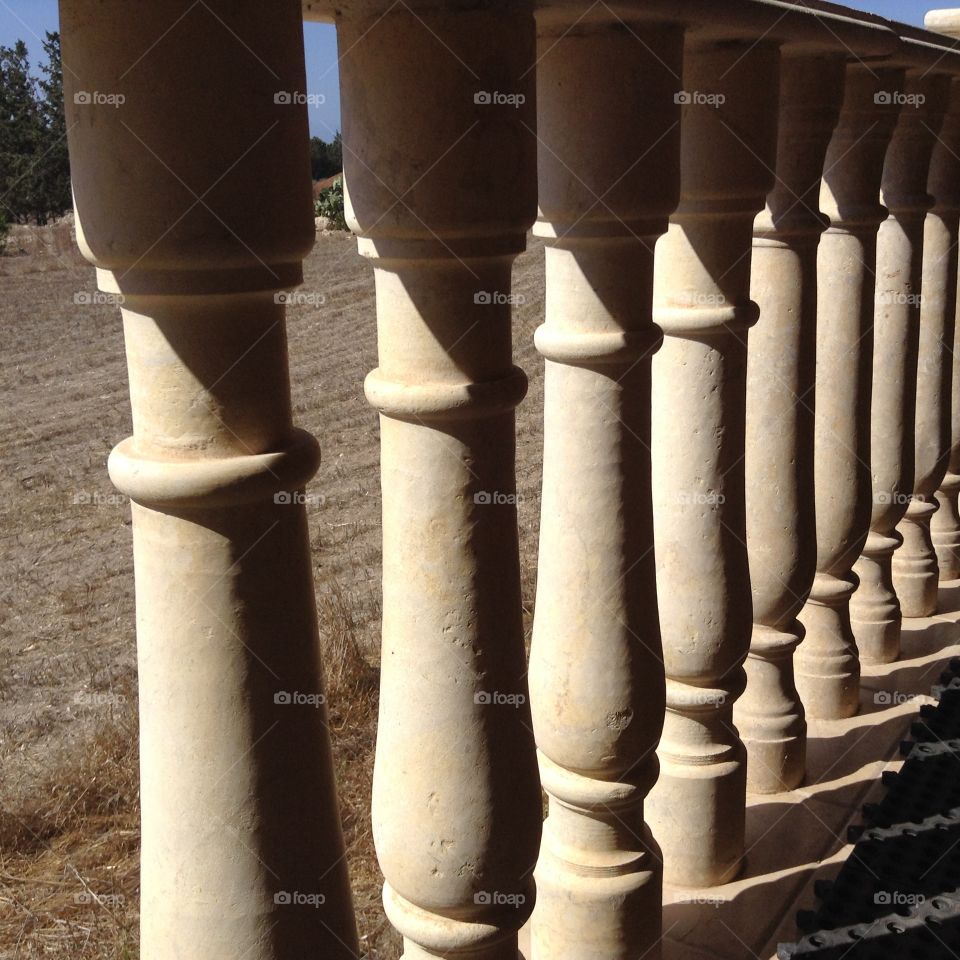 Pillars in a row. 