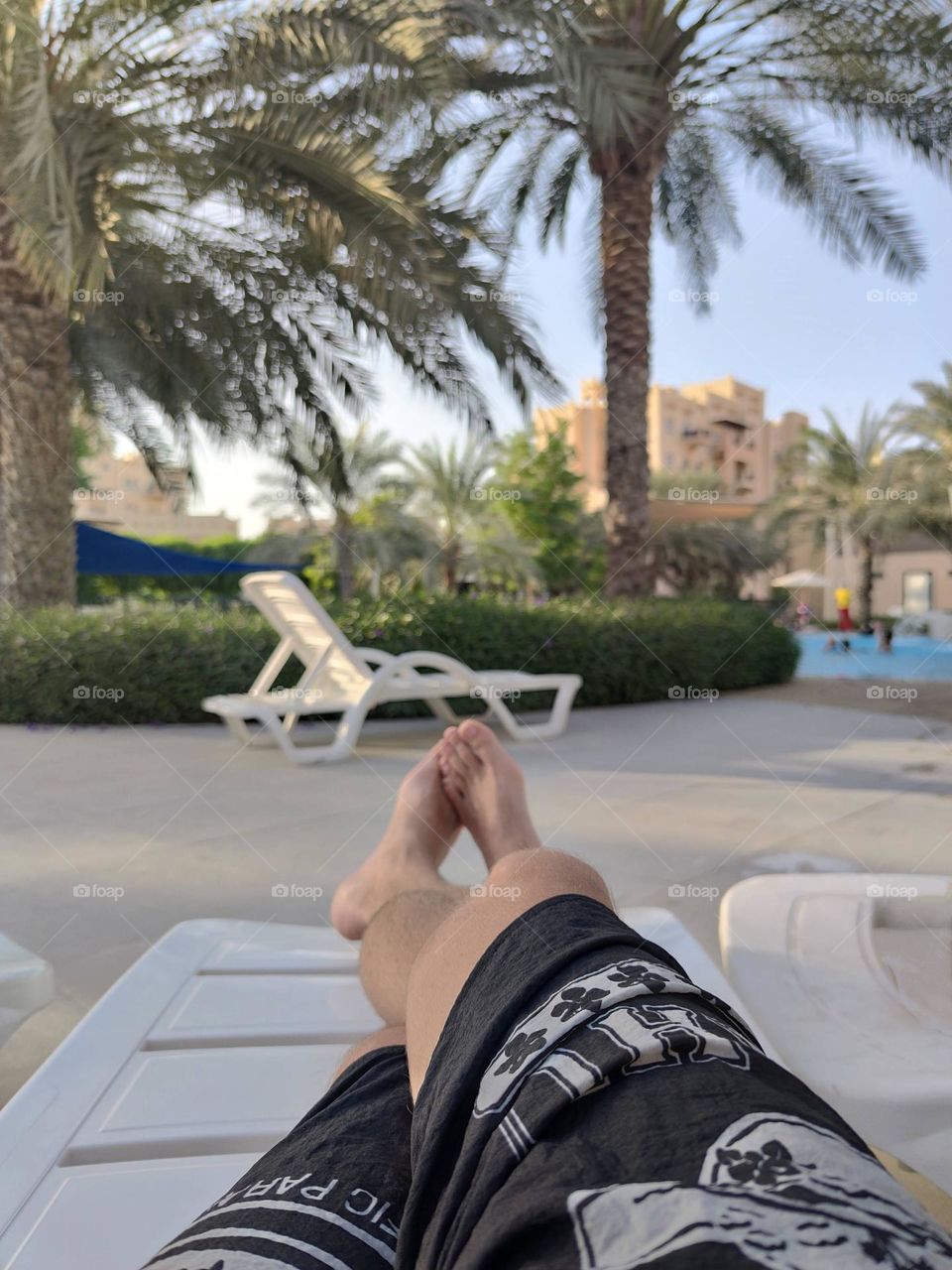 Chilling near the pool