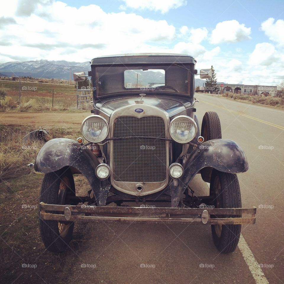 Model A. I Taos,  NM, lives a man who drived this old car. It runs perfectly and he told me, "I want to drive it, not put it in car shows."
