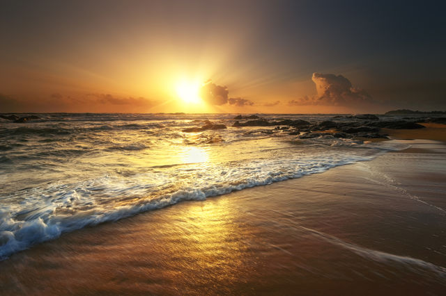 Sunrise over the beach