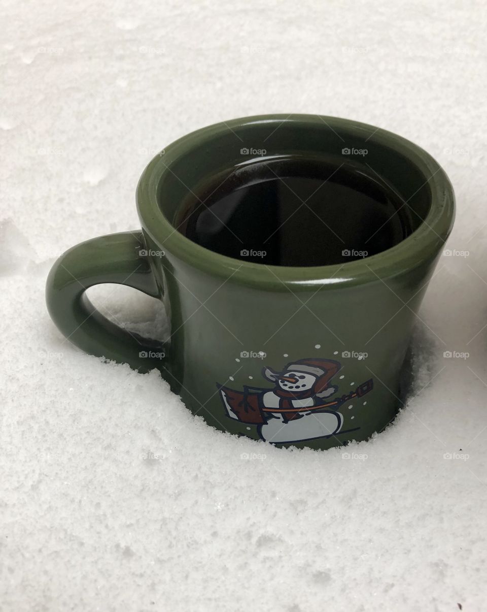 Hot coffee, cold day