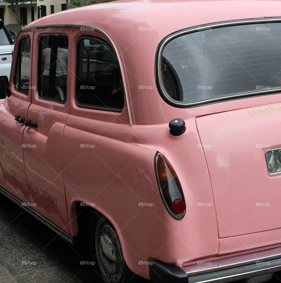 Pink car.