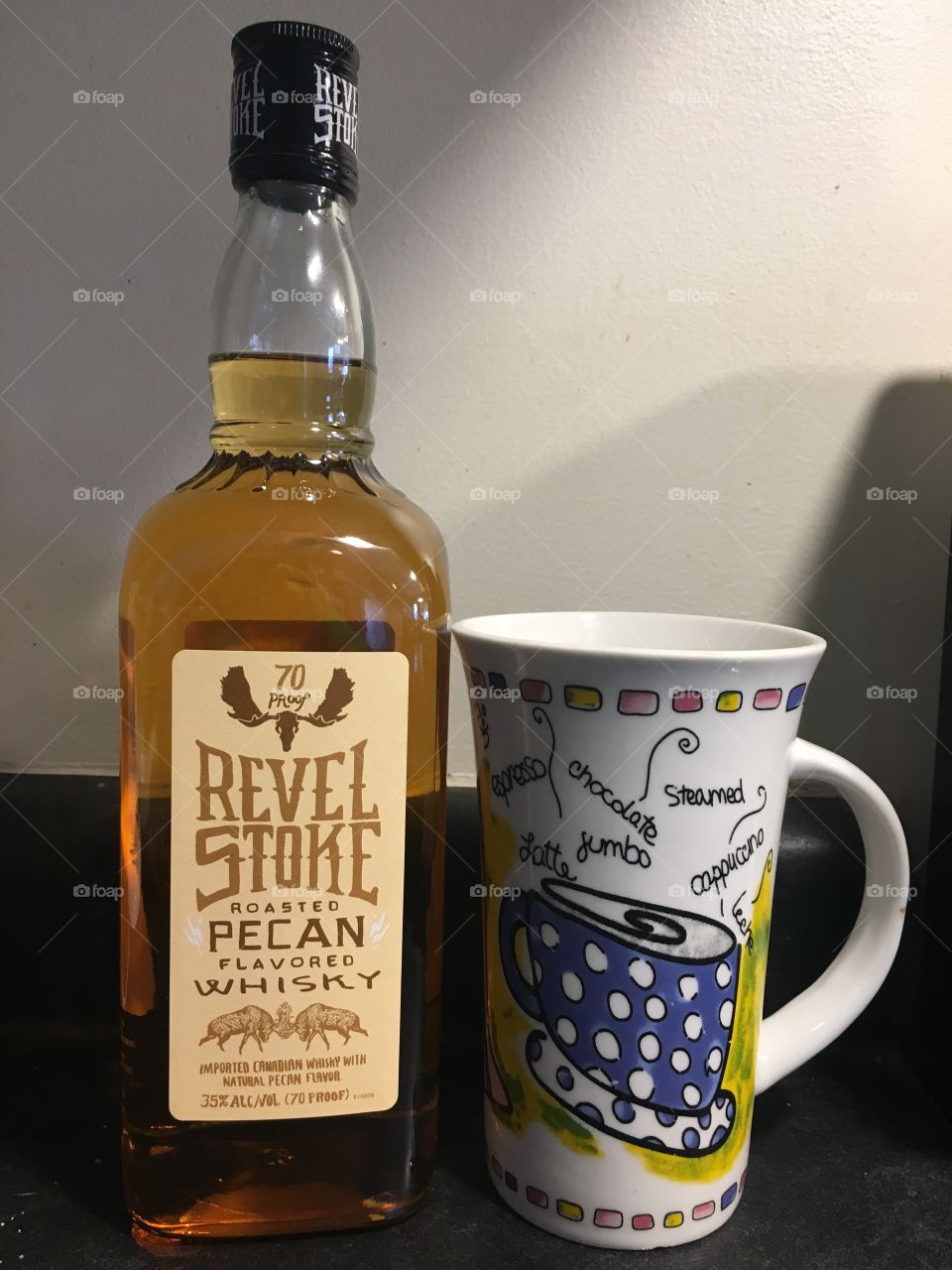 Toasted pecan whiskey in coffee