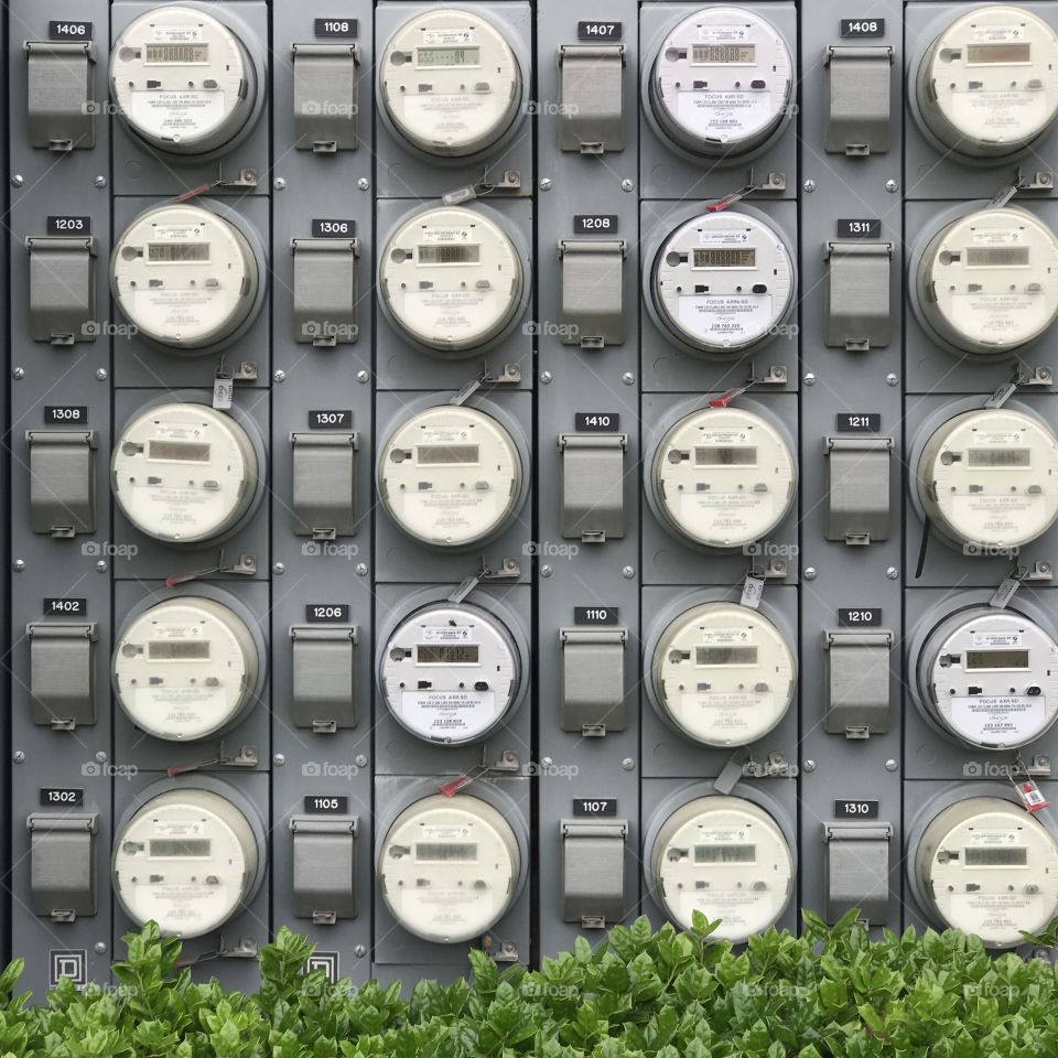 Seeing circles in rows of meter boxes!