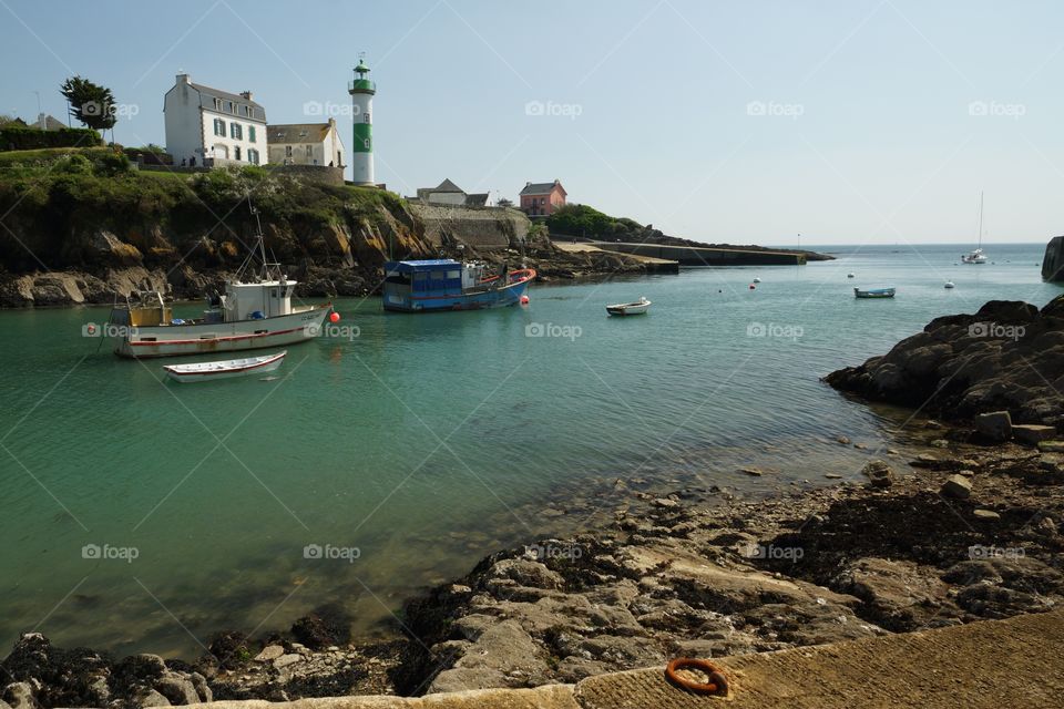 Phare aval de Doëlan. Phare aval du village pittoresque de Doëlan