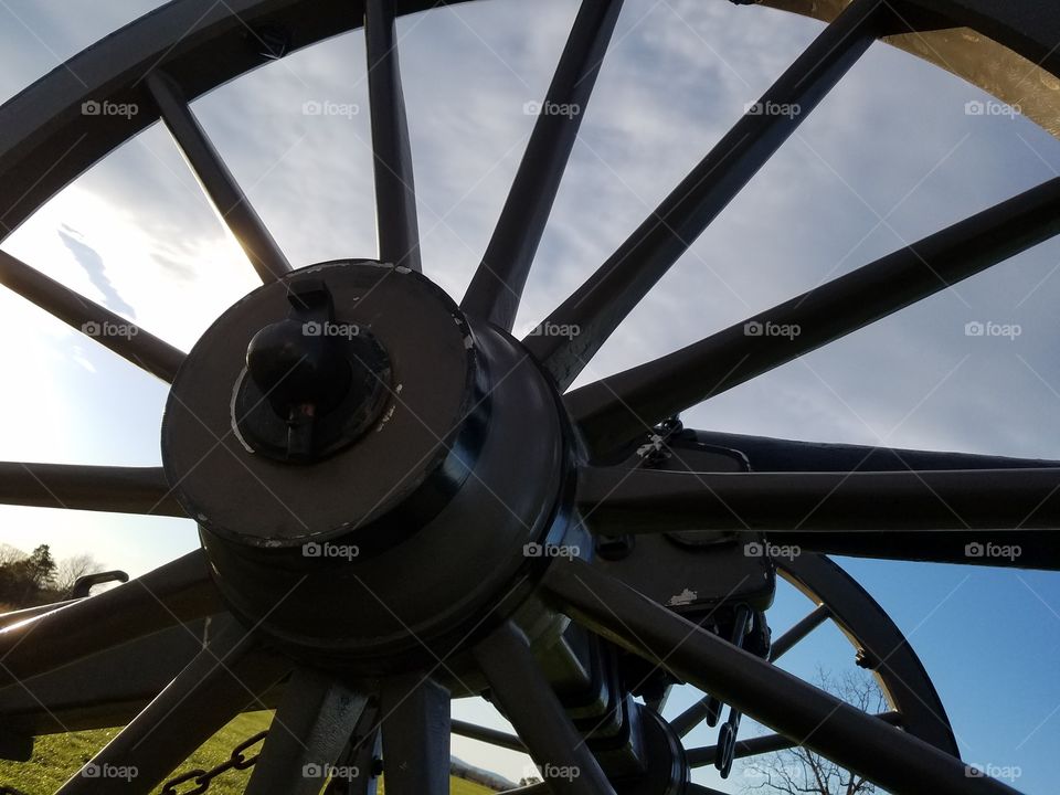 Cannon wheel silhouette