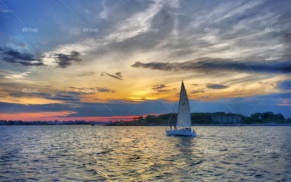 Sunset over Portland Maine 