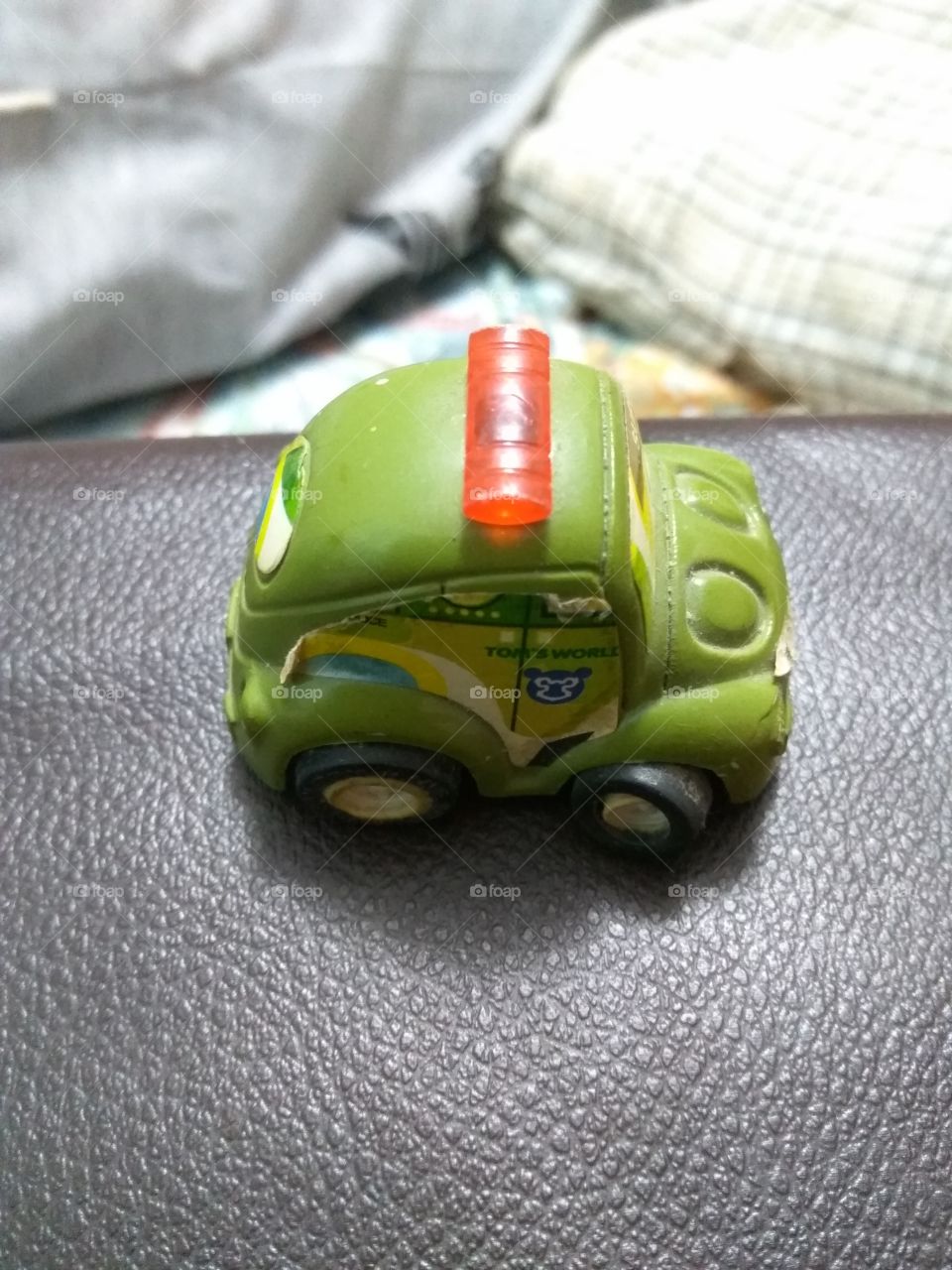 Green vw beetle car toy