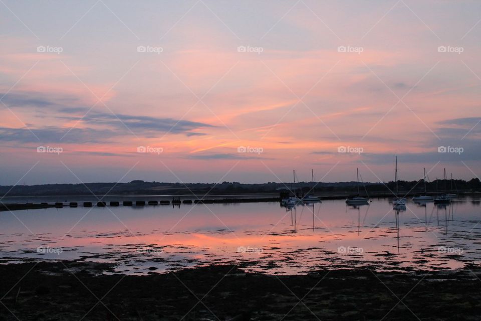 Sunset in the harbour