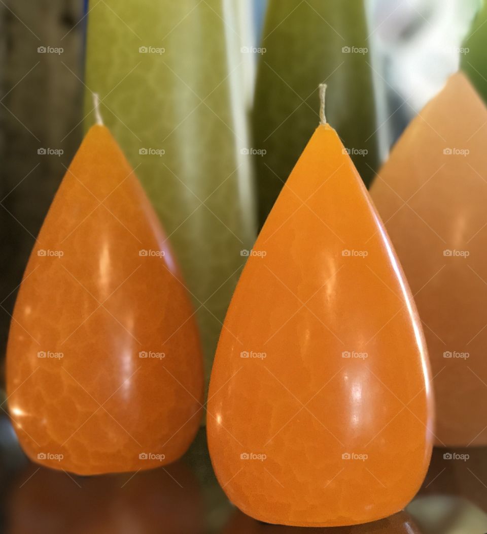 Orange teardrop Candles 