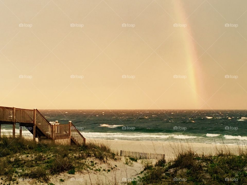 Rainbows on the ocean 
