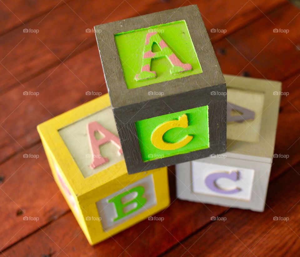 Colorful,wooden ABC blocks