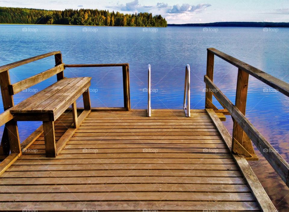 Sunny landing stage. 