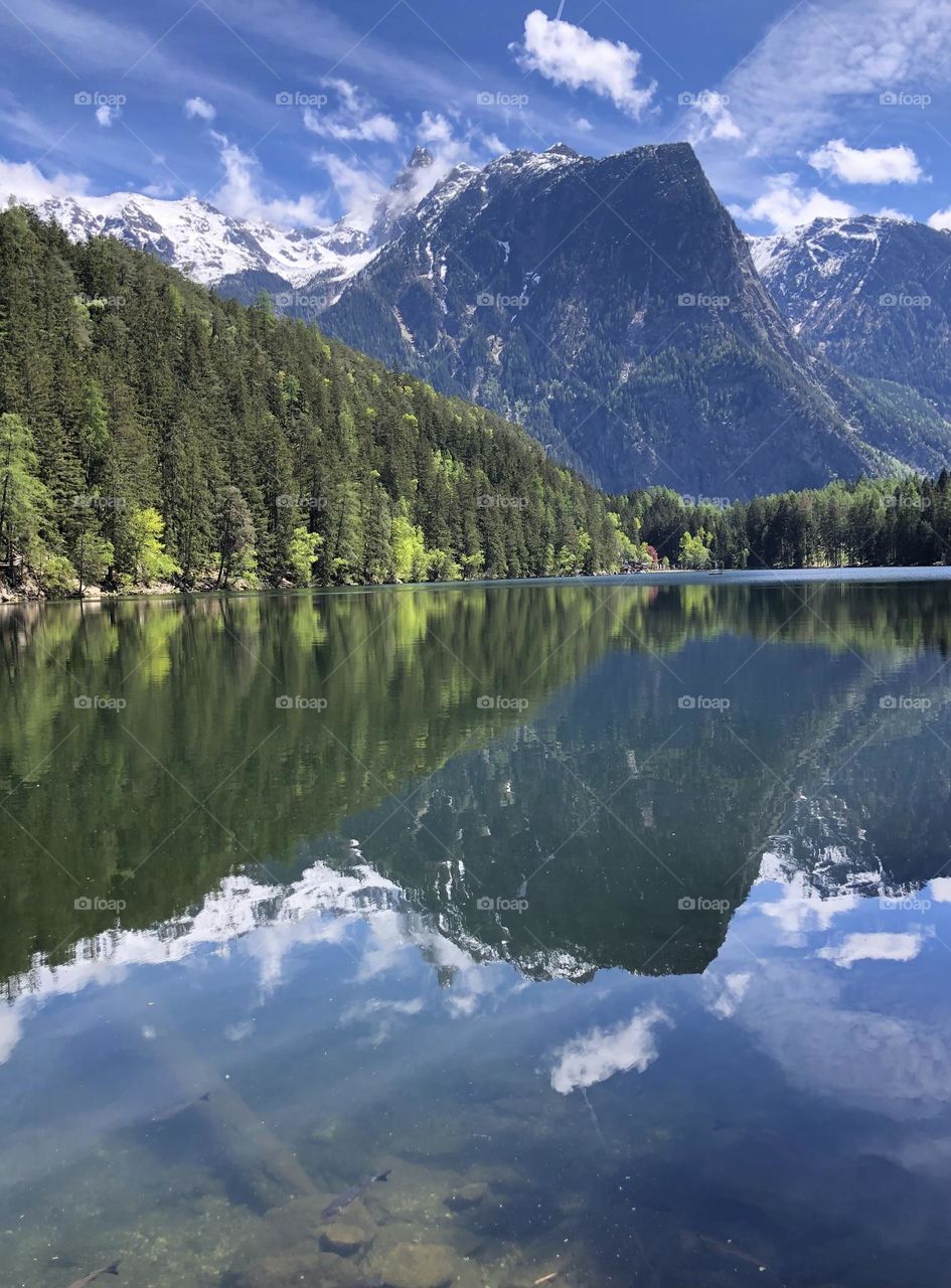 Beautiful Lake in reflection,Austrian Alps 