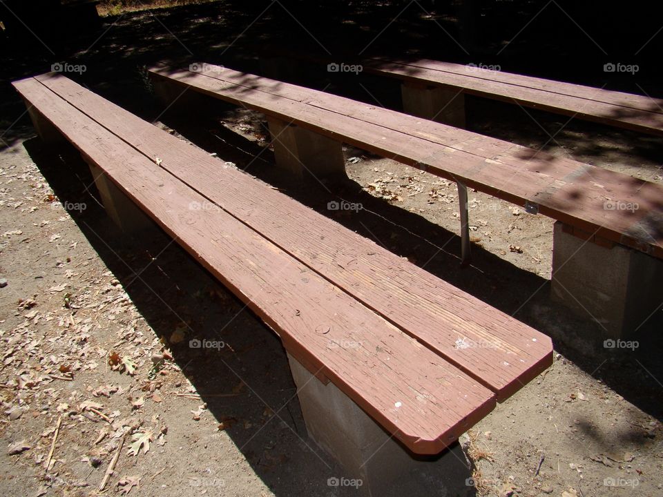 Wood benches