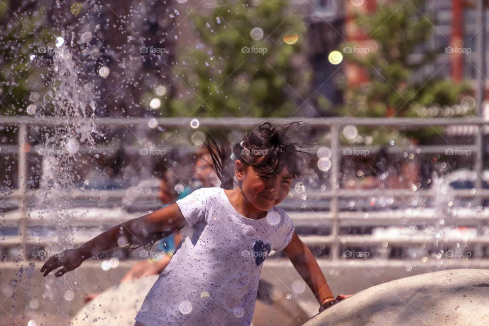 Running in the fountain