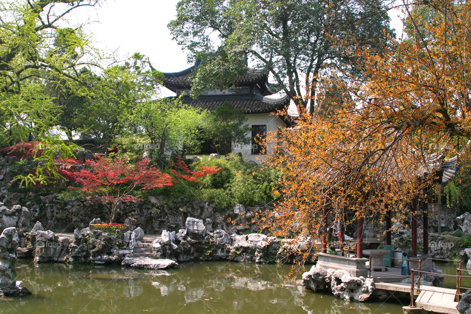 Garden in Suzhou, China. 