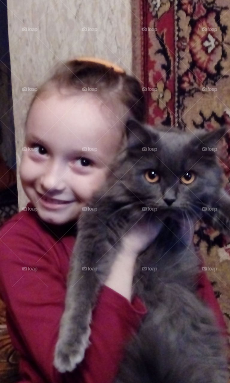 Girl with cat