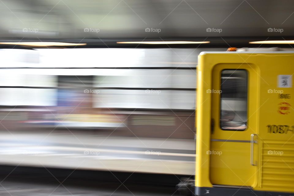 The train in Berlin, background taken with long exposure
