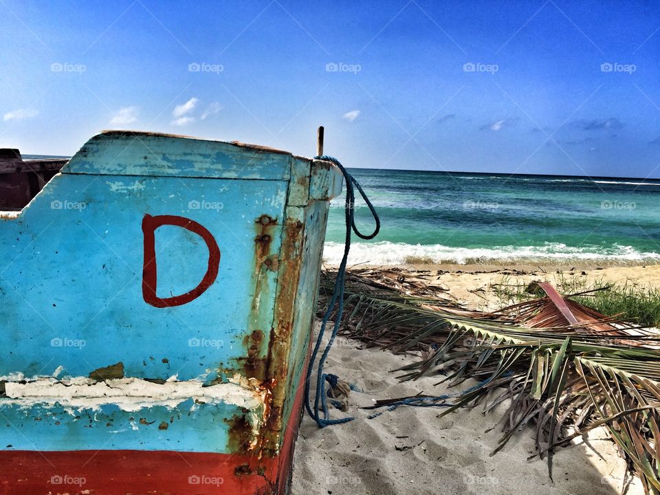 Fishing boat on a Caribbean Shore - Dominican Republic