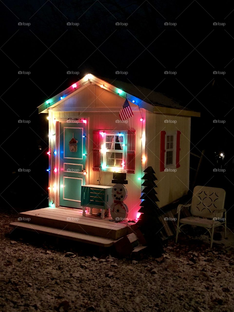 Playhouse at Christmas