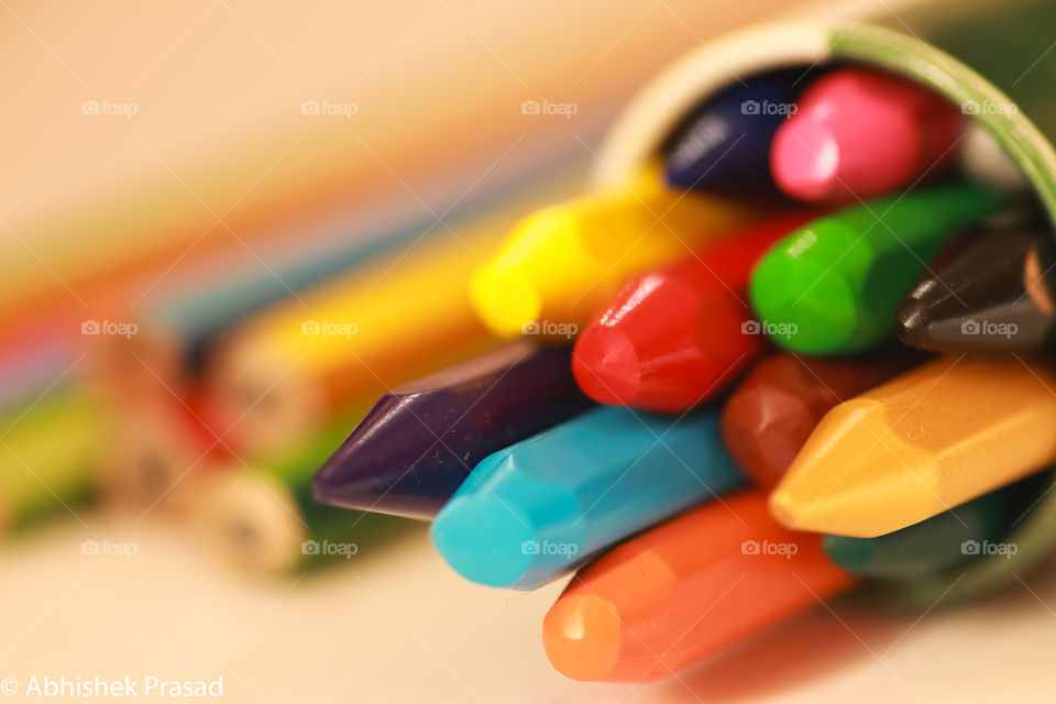 Colourful crayons 
Beautiful and colourful crayons sticks.