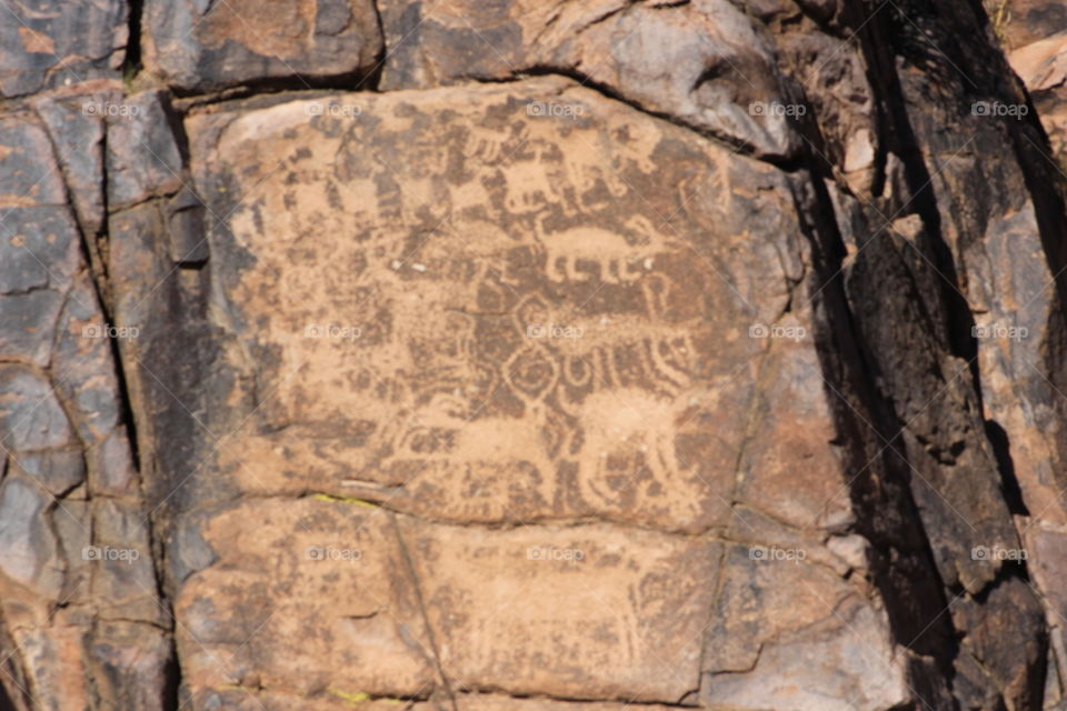 petroglyph rocks in Tonto national forest