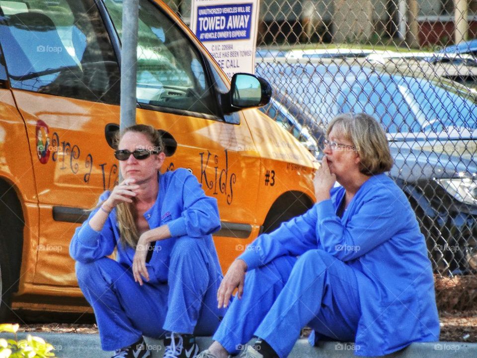 Nurses on a Cigarette Break