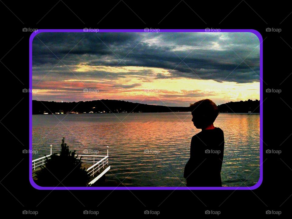 My Boy. I took this pic of my 8 year old son overlooking Lake Hopatcong, in New Jersey. Summer of 2015