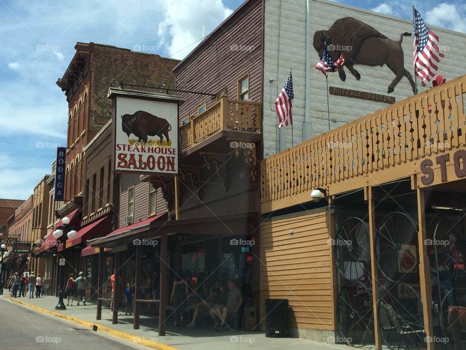 Authentic Old western town saloon and architecture 