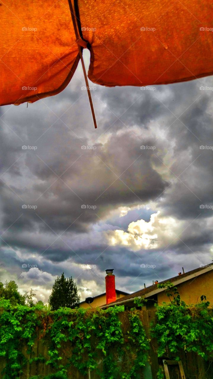 Thunder Clouds. Thunder, lightning & pouring rain.