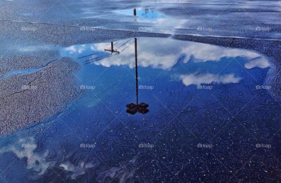 After the storm . Reflection in a puddle 