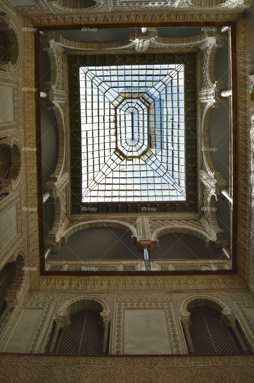 Skylight. Skylight at Patio de las Banderas, Alcázar de Sevilla