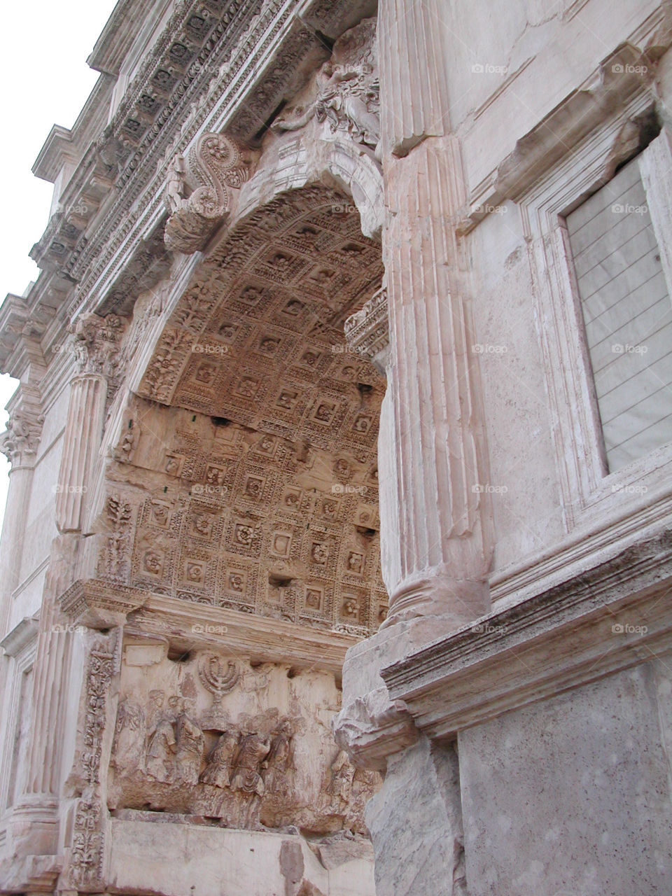 Arch of Titus. The arch is located in Rome near the colosseum 