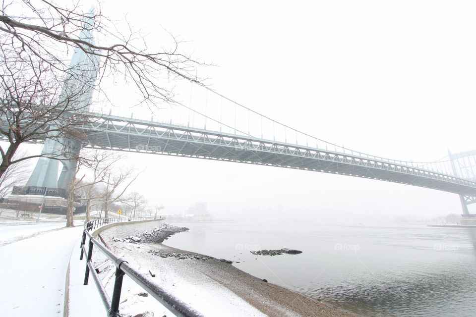 Bridge, Winter, Road, Snow, Transportation System