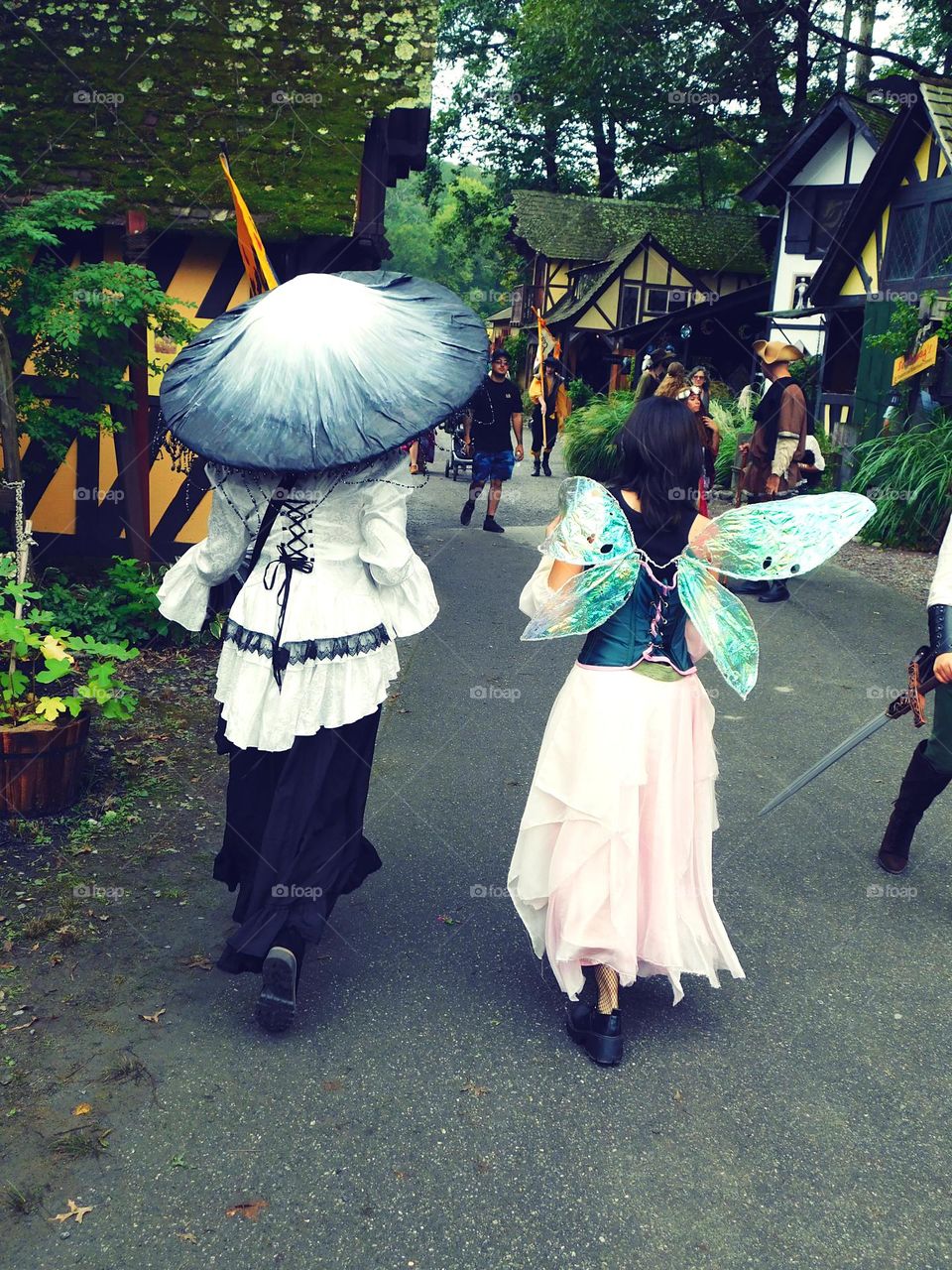 People in costume at the Renaissance Faire 