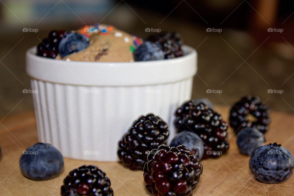 Close-up of chocolate ice cream in cup