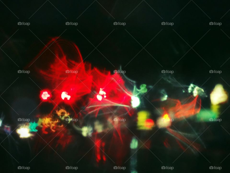 Blurred lights at dusk