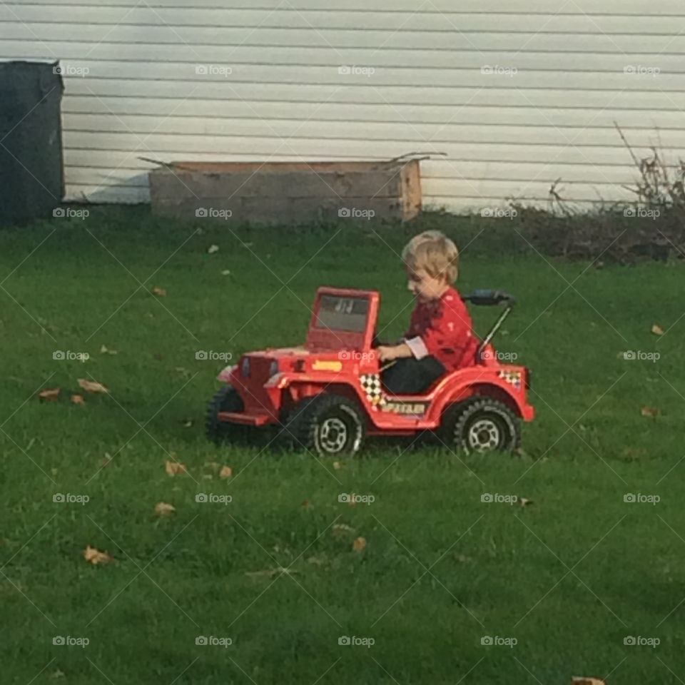 Driving on the lawn for the first time