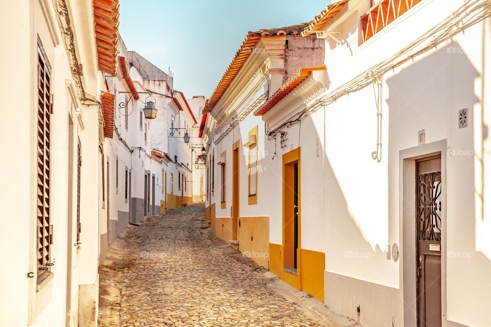 Residential buildings in the city Evora Portugal 