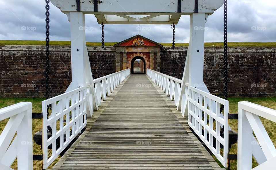 The imposing entrance of Fort George near Inverness, Highlands of Scotland