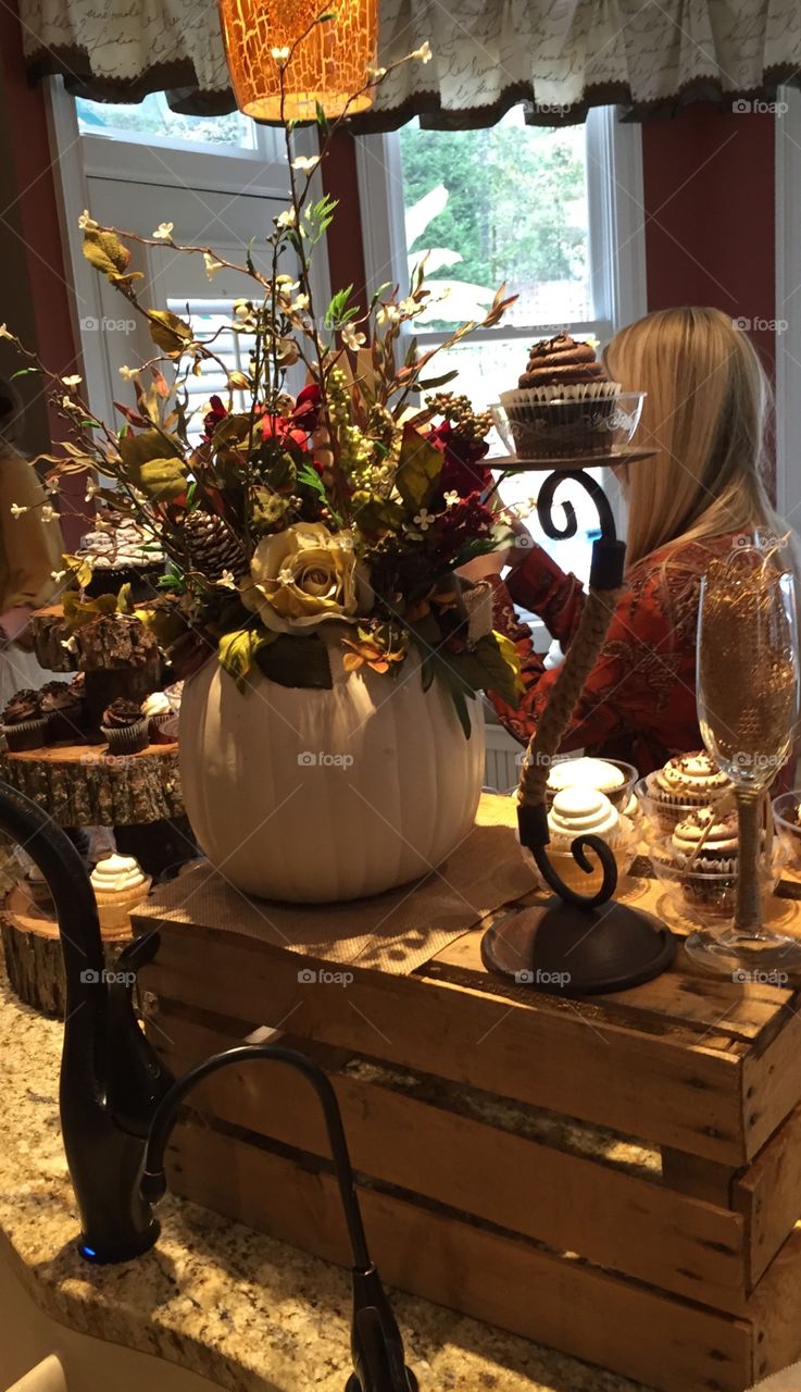 Stunning rustic arrangements for a rustic bridal shower.