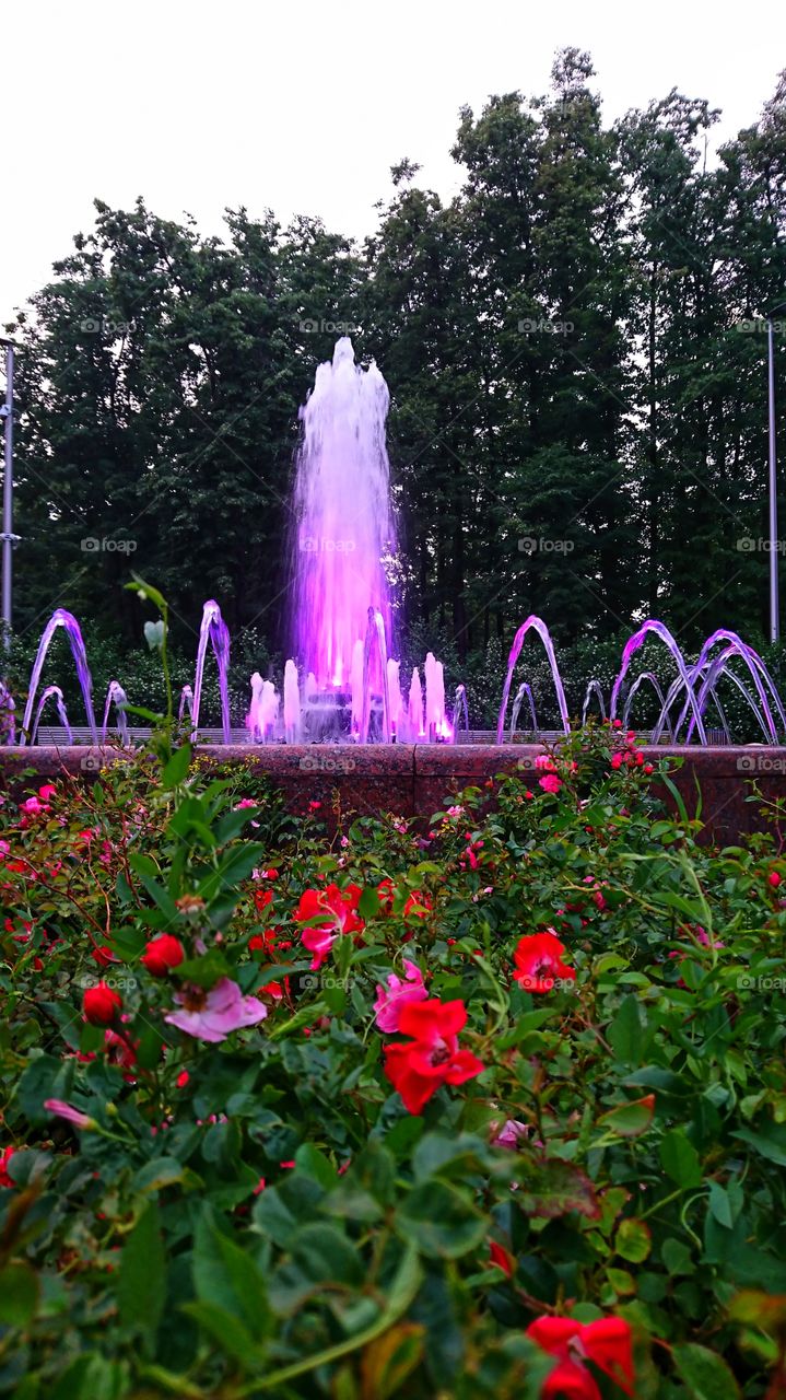 Beautiful fountain in center of Moscow
