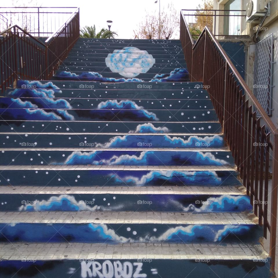 Blue staircase
