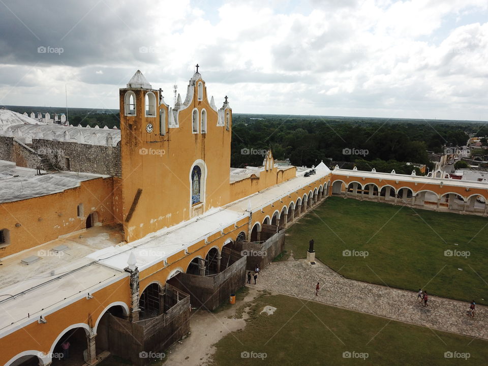 drone view church